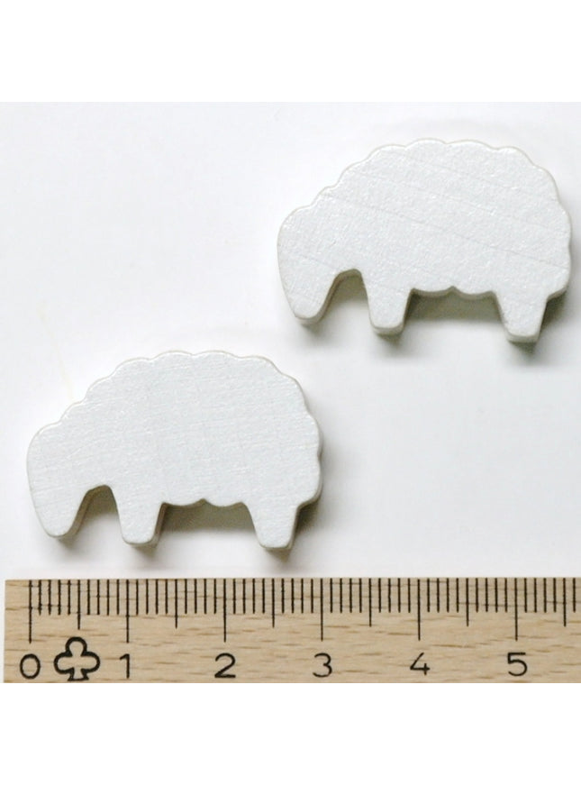 houten figuur schaap wit - ca. 30x19x8 mm