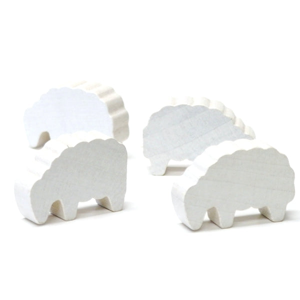 houten figuur schaap wit - ca. 30x19x8 mm