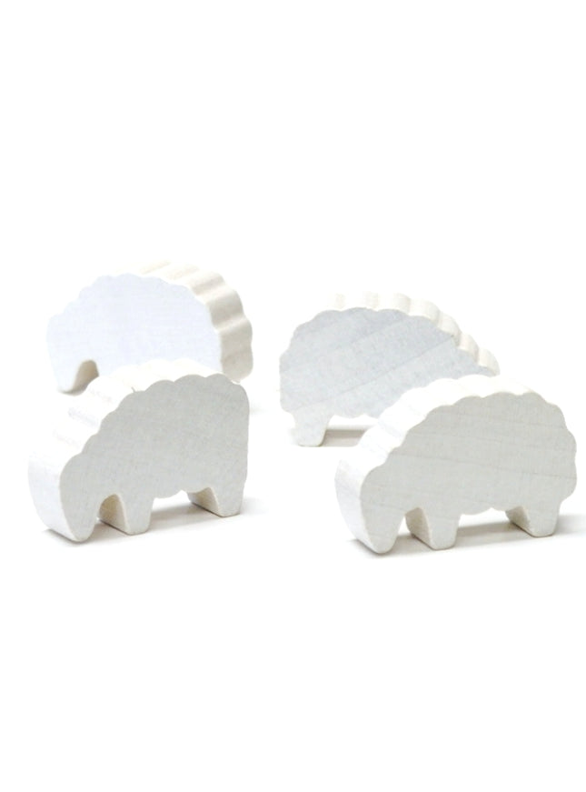 houten figuur schaap wit - ca. 30x19x8 mm