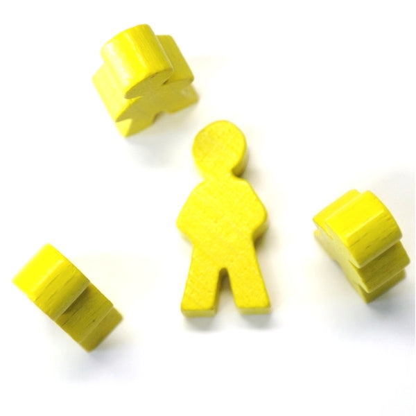 houten figuur man ca. 14x30x8 mm - geel