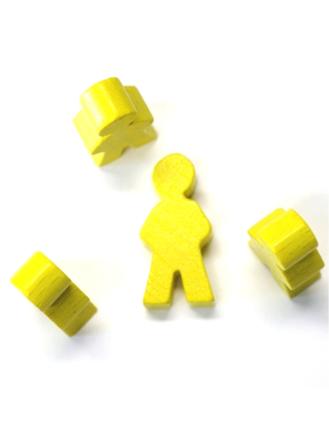houten figuur man ca. 14x30x8 mm - geel