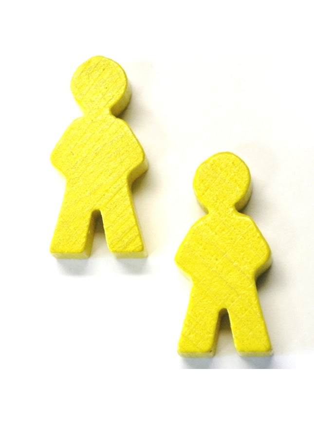 houten figuur man ca. 14x30x8 mm - geel