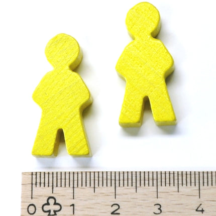 houten figuur man ca. 14x30x8 mm - geel