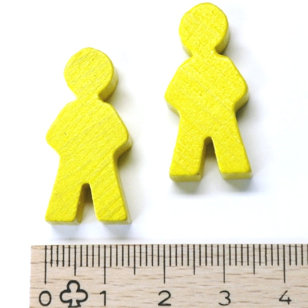 houten figuur man ca. 14x30x8 mm - geel