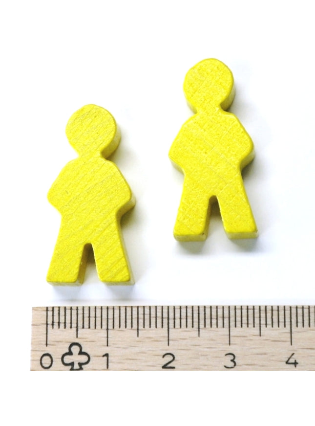 houten figuur man ca. 14x30x8 mm - geel