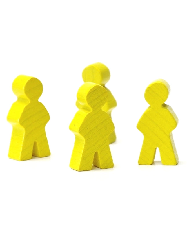 houten figuur man ca. 14x30x8 mm - geel