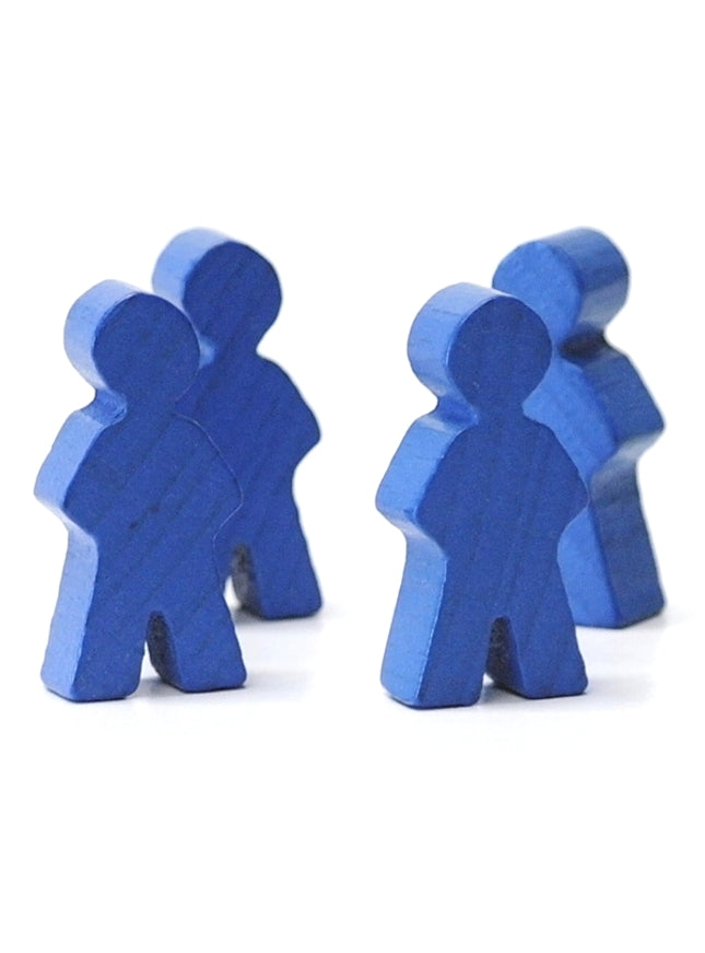 houten figuur man ca. 14x30x8 mm - blauw