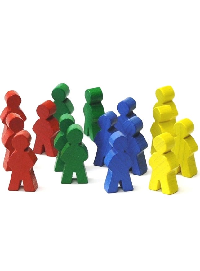 houten figuur man ca. 14x30x8 mm - blauw