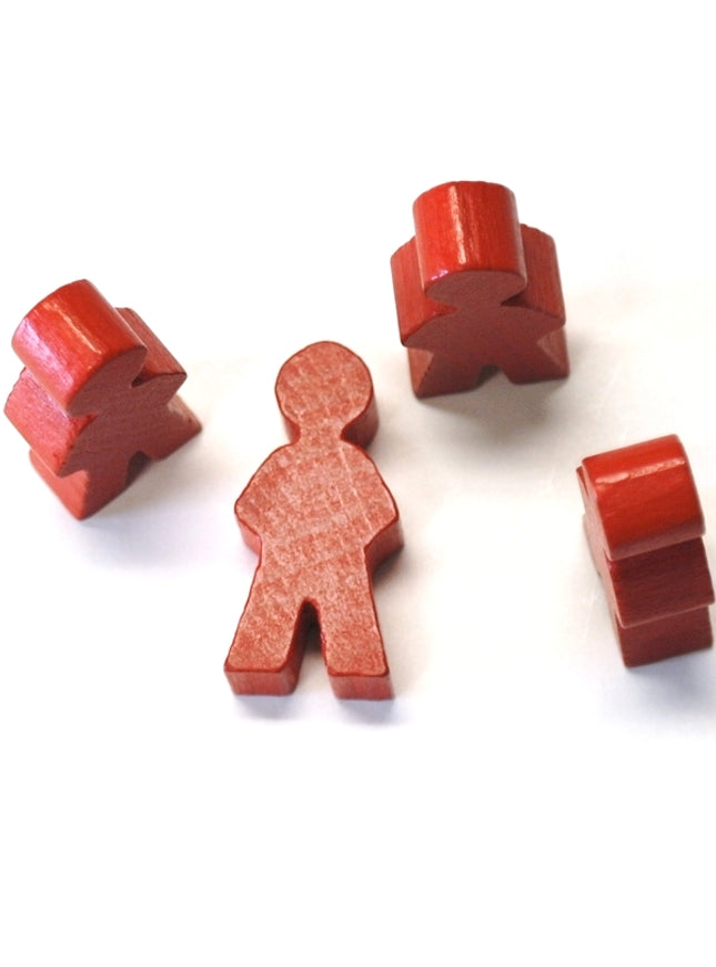 houten figuur man ca. 14x30x8 mm - rood