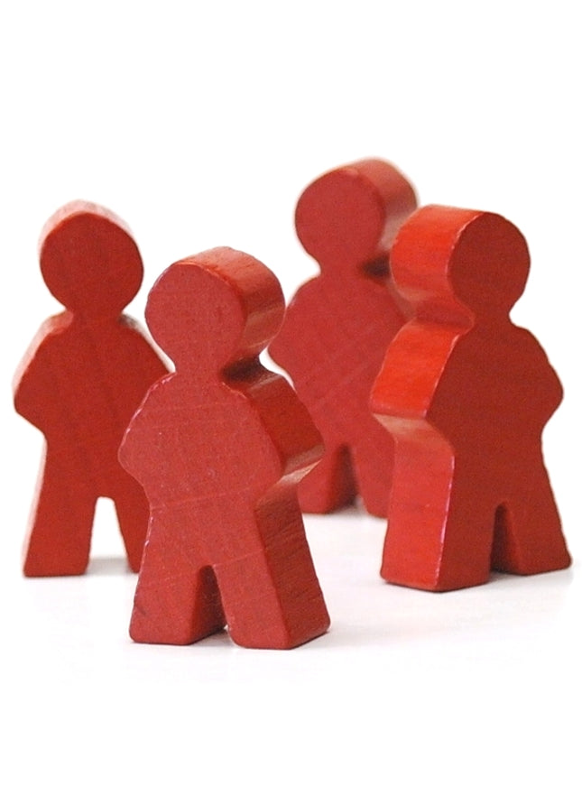houten figuur man ca. 14x30x8 mm - rood