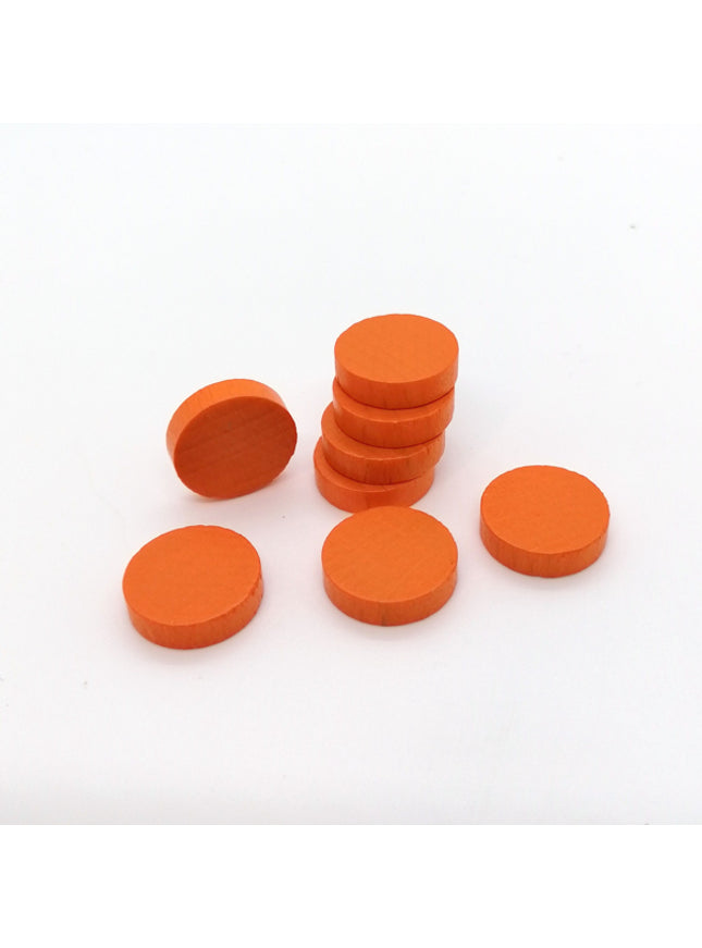 houten schijf ca. 15 mm ø 4 mm dik - oranje