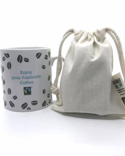 BIO- & Fairtrade katoenen zak met touwsluiting ca. 10x14 cm