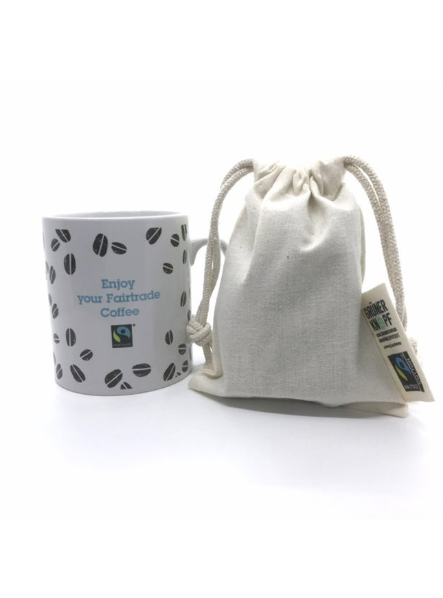 BIO- & Fairtrade katoenen zak met touwsluiting ca. 10x14 cm