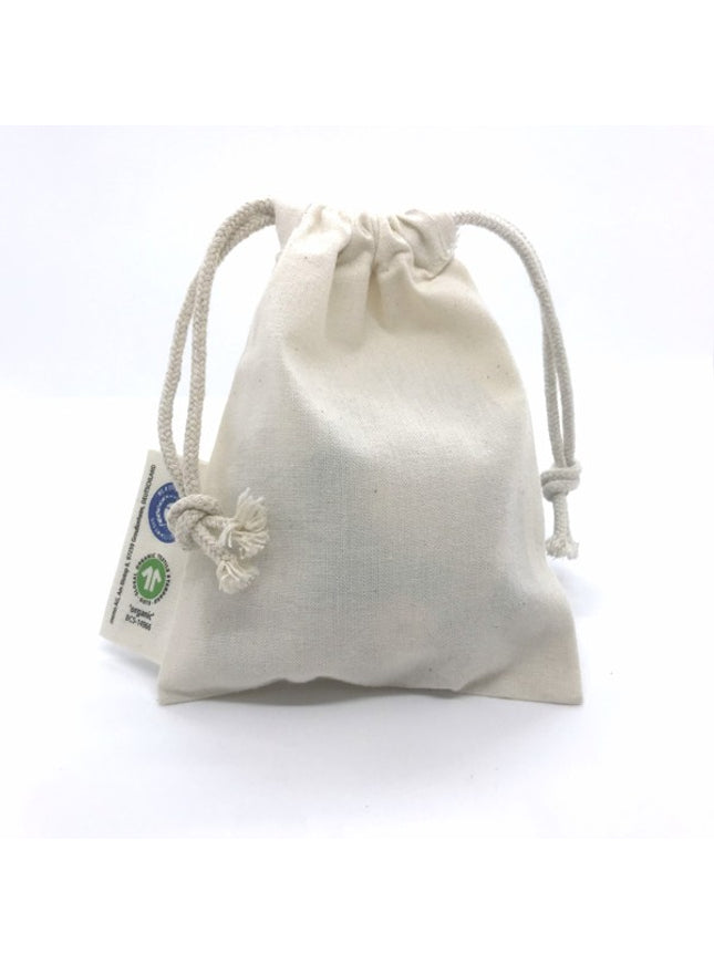 BIO- & Fairtrade katoenen zak met touwsluiting ca. 10x14 cm