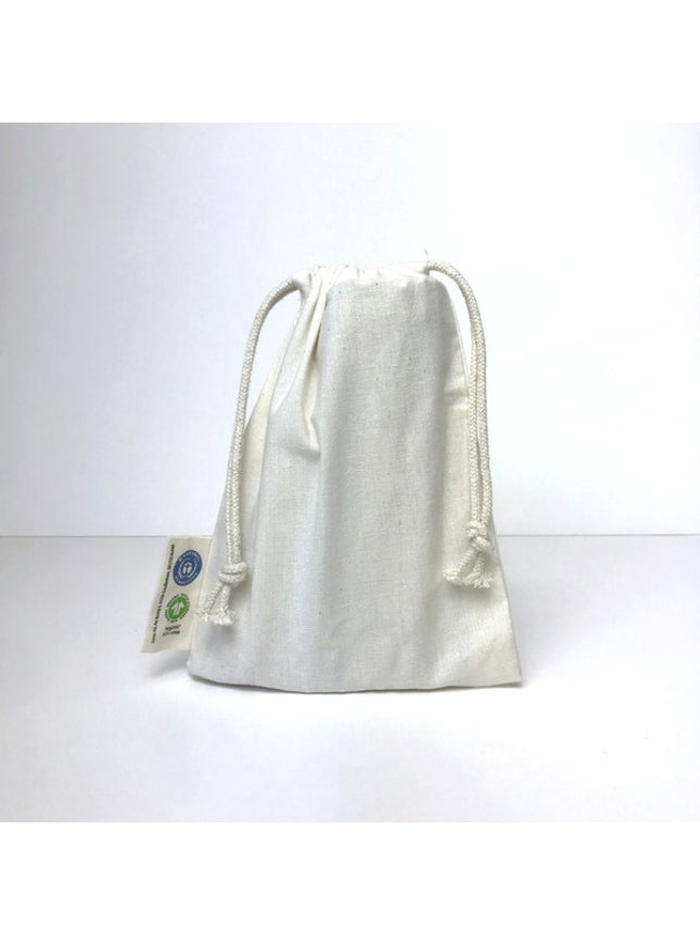 BIO- & Fairtrade katoenen zak met touwsluiting ca. 15x20 cm