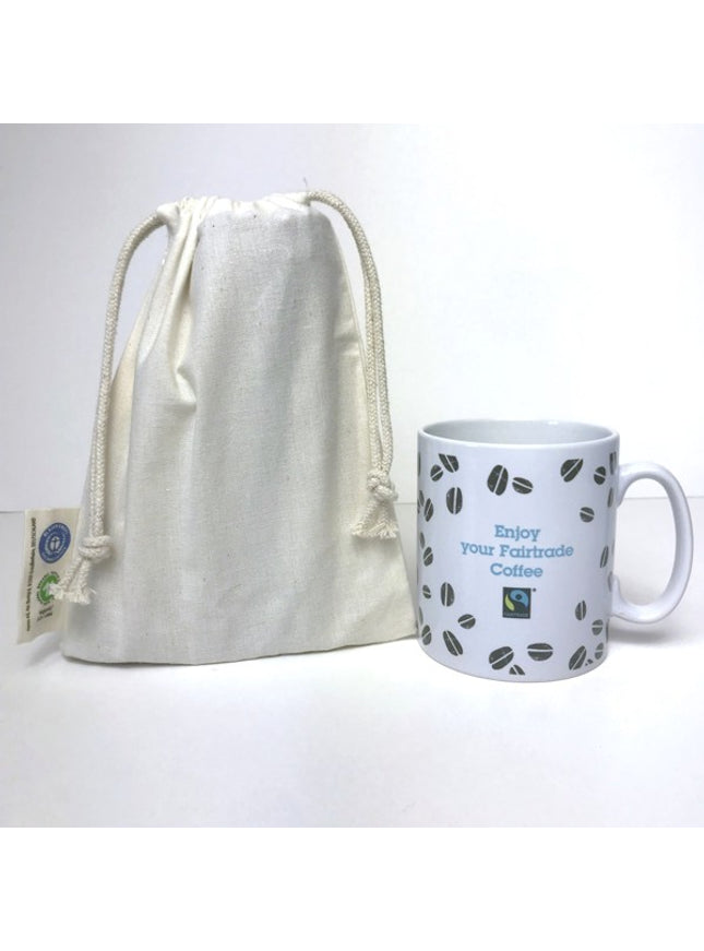 BIO- & Fairtrade katoenen zak met touwsluiting ca. 15x20 cm