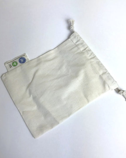 BIO- & Fairtrade katoenen zak met touwsluiting ca. 15x20 cm