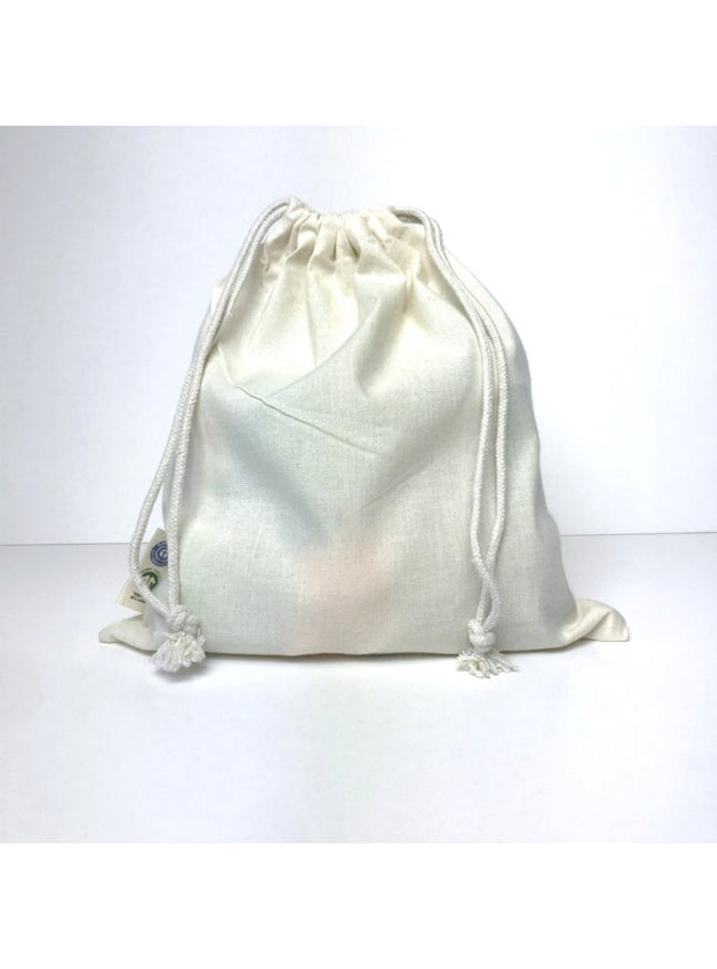 BIO- & Fairtrade katoenen zak met touwsluiting ca. 25x30 cm