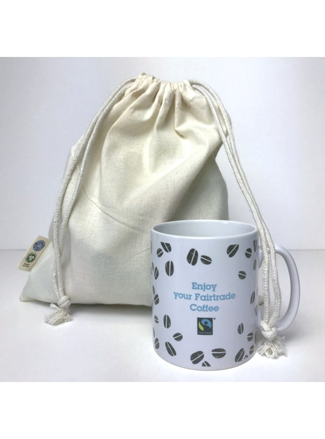 BIO- & Fairtrade katoenen zak met touwsluiting ca. 25x30 cm