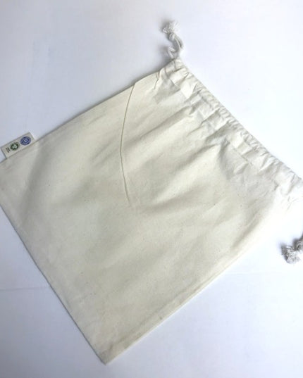 BIO- & Fairtrade katoenen zak met touwsluiting ca. 25x30 cm