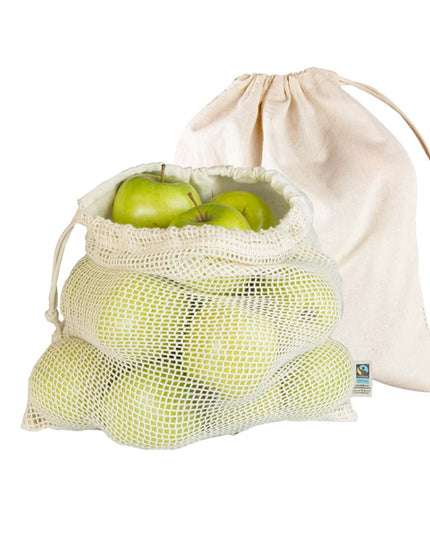 BIO- & Fairtrade katoenen fruit- en groentenzak ca. 40x30 cm
