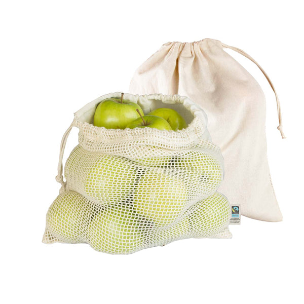 BIO- & Fairtrade katoenen fruit- en groentenzak ca. 40x30 cm
