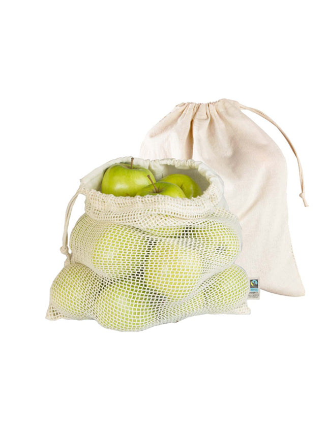 BIO- & Fairtrade katoenen fruit- en groentenzak ca. 40x30 cm