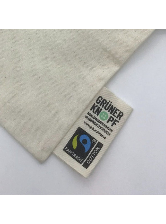 BIO- & Fairtrade katoenen zak met touwsluiting ca. 30x45 cm