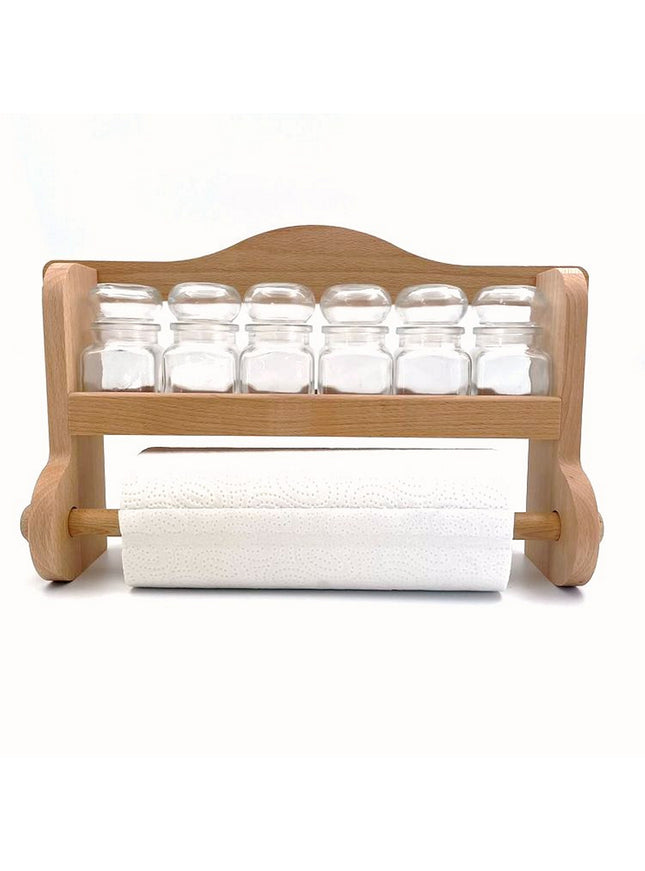 kruidenrek + 6 glazen potjes 120ml & rek