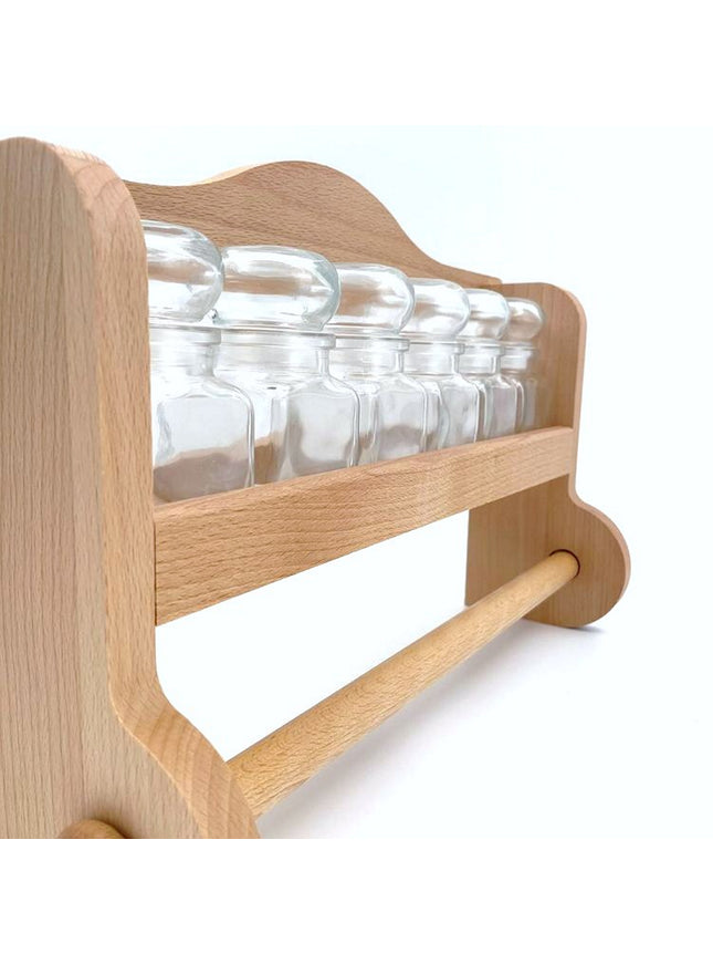kruidenrek + 6 glazen potjes 120ml & rek
