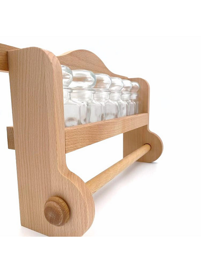 kruidenrek + 6 glazen potjes 120ml & rek