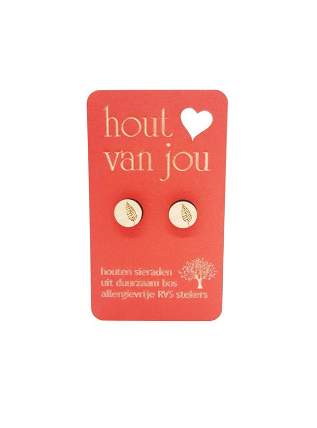 Houten oorbellen - Blad 1