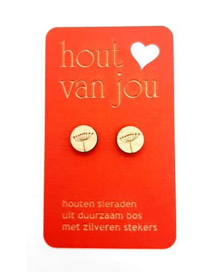 Houten oorbellen - Zaden 2
