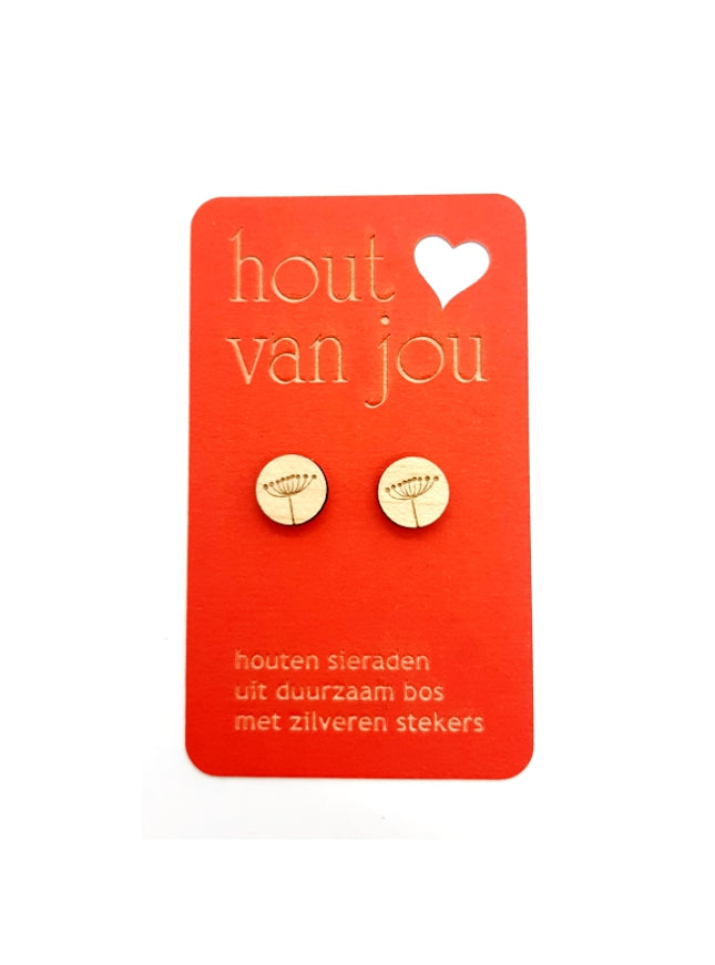 Houten oorbellen - Zaden 2