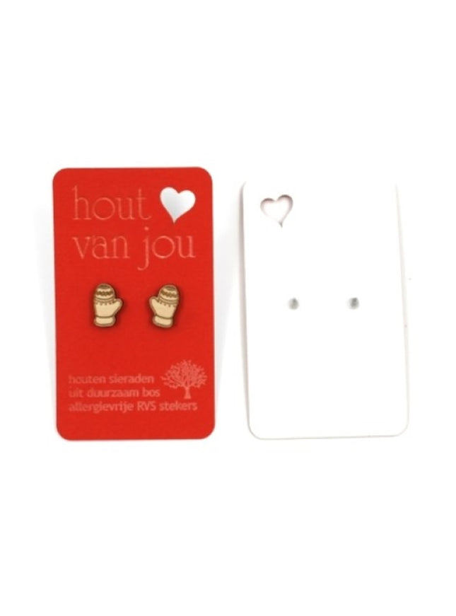 Houten oorbellen - Handschoenen