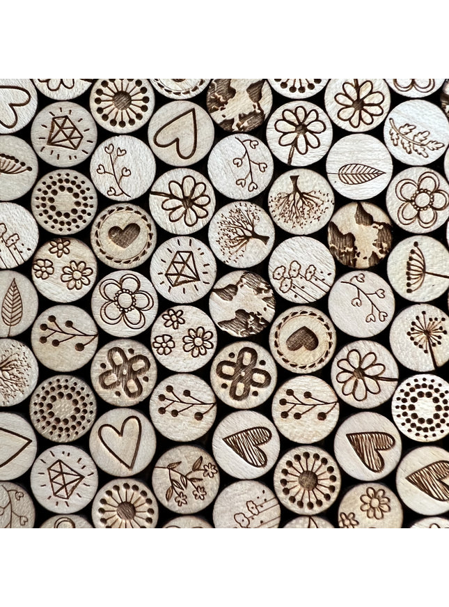 Houten oorbellen - Diamant