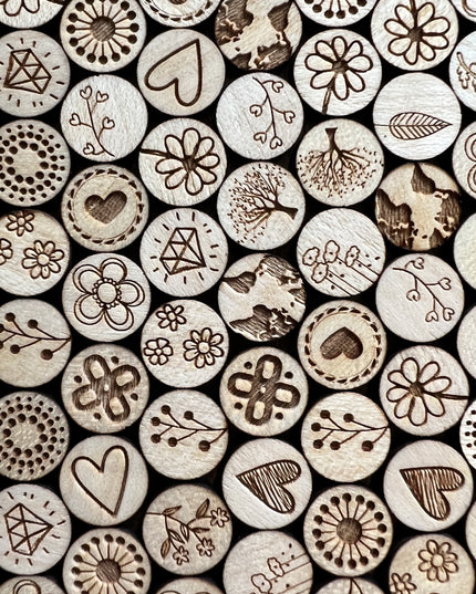 Houten oorbellen - Klaprozen