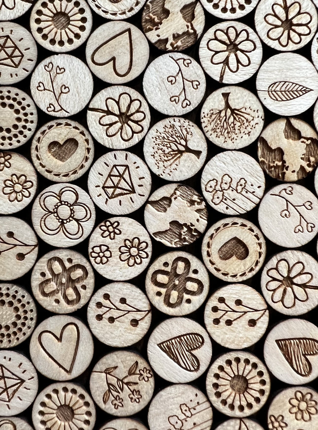 Houten oorbellen - Hartjes 1