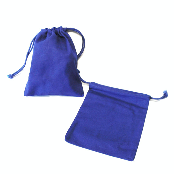 katoenen zak, gekleurd - ca. 14x19 cm - blauw