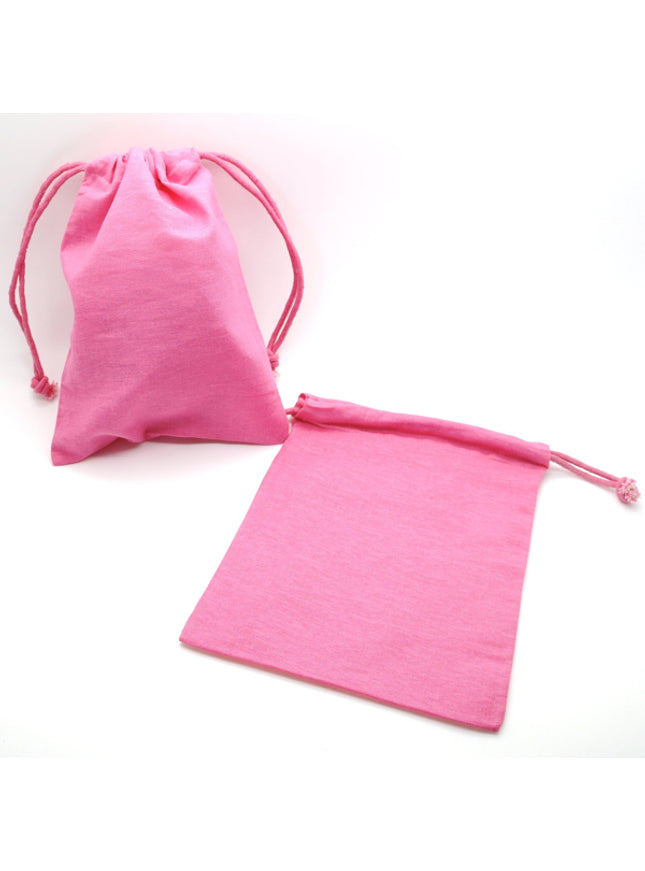 katoenen zak, gekleurd - ca. 14x19 cm - roze