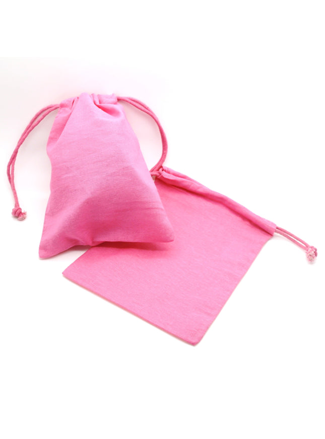 katoenen zak, gekleurd - ca. 14x19 cm - roze
