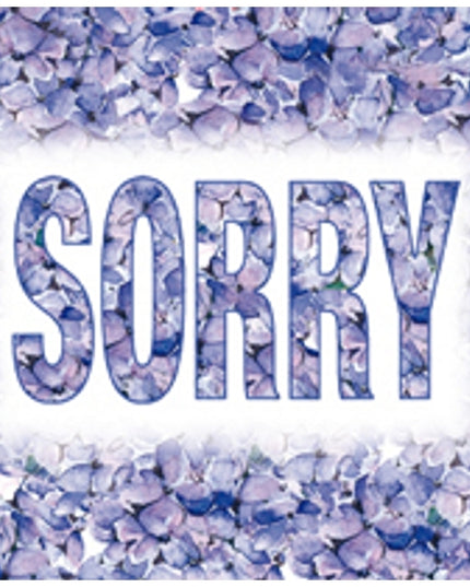 Square greeting card hydrangea, "Sorry" (F04014)
