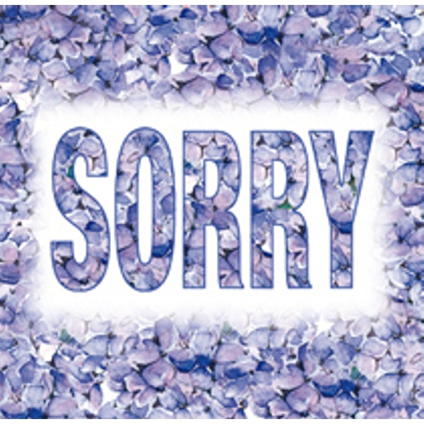 Vierkante wenskaart hortensia, "Sorry" (F04014)