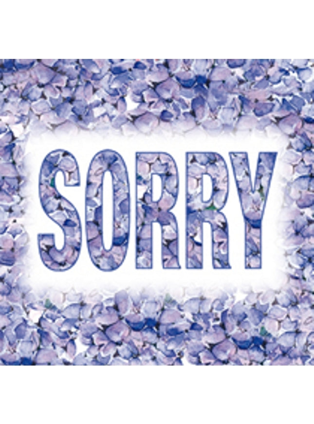 Vierkante wenskaart hortensia, "Sorry" (F04014)