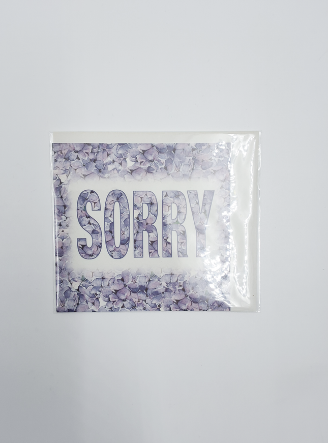 Vierkante wenskaart hortensia, "Sorry" (F04014)