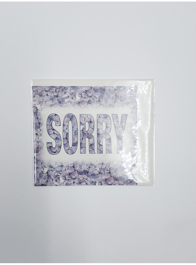 Vierkante wenskaart hortensia, "Sorry" (F04014)