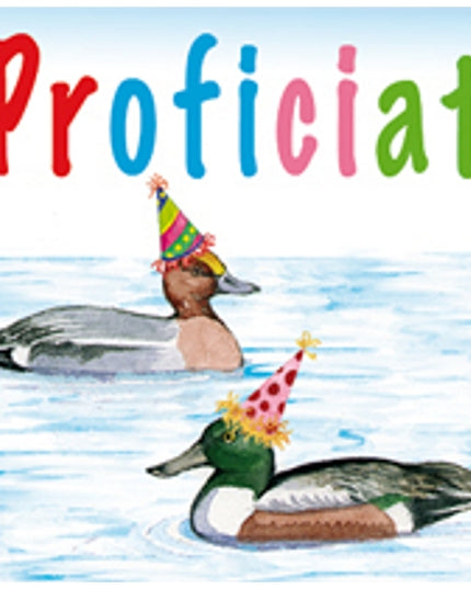Square greeting card ducks, "Congratulations" (F04019)