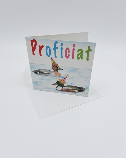 Square greeting card ducks, "Congratulations" (F04019)