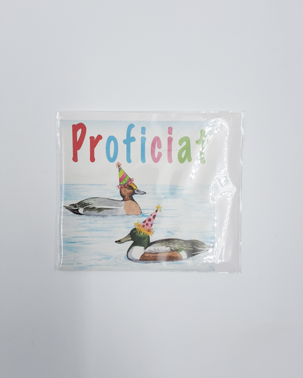 Square greeting card ducks, "Congratulations" (F04019)