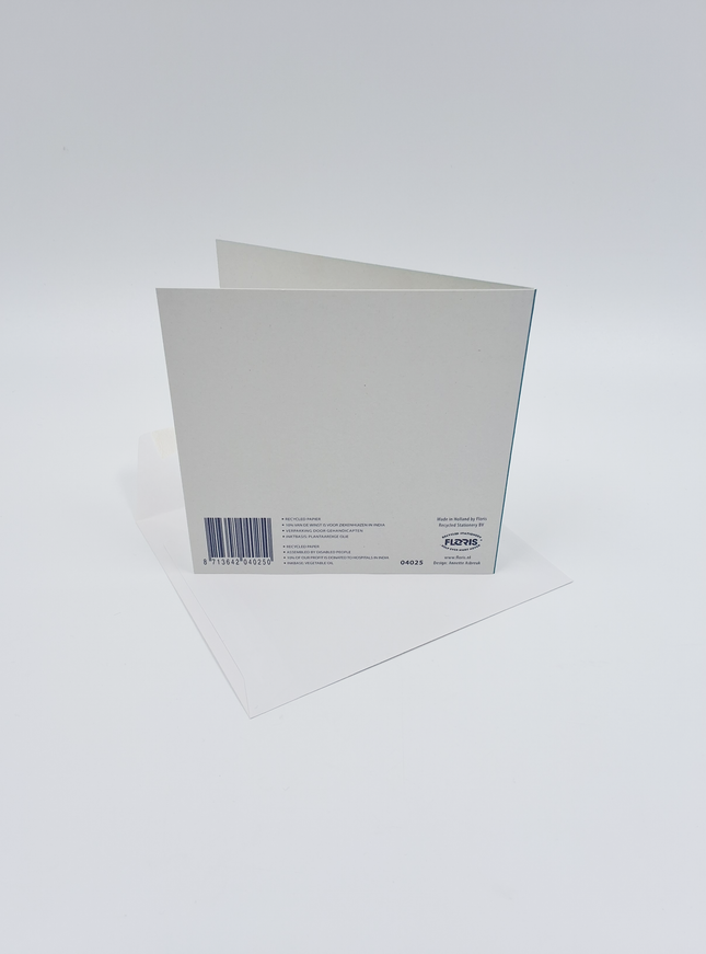 Vierkante wenskaart kersen, "Beterschap" (F04025)